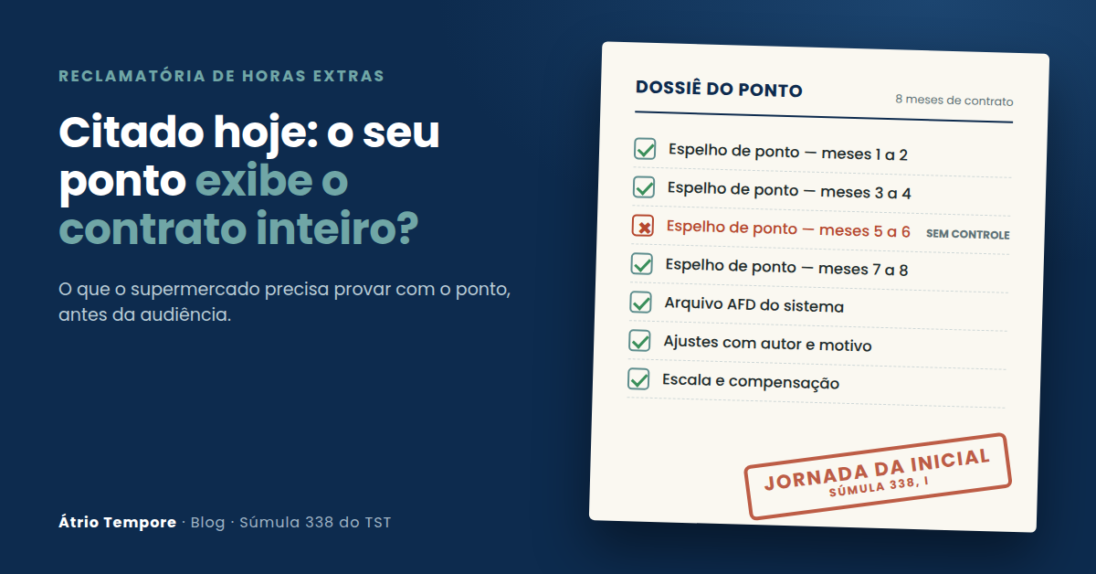Citado numa reclamatória de horas extras: o que o supermercado precisa provar com o ponto antes da audiência